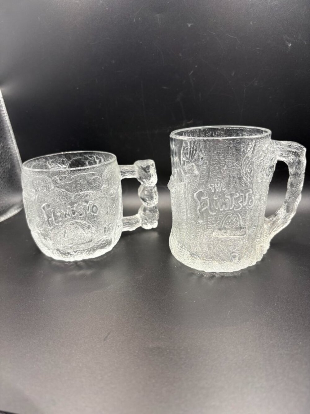 Vintage Flintstones McDonalds Glass Mug Set 1993 RocDonalds Cups